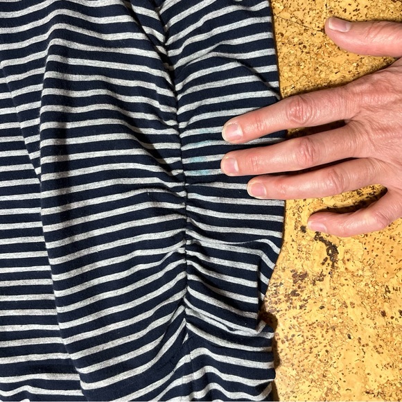 Athleta Ember Pima Cotton Striped Ruched Dress Sz MT(Medium Tall) - Picture 13 of 16